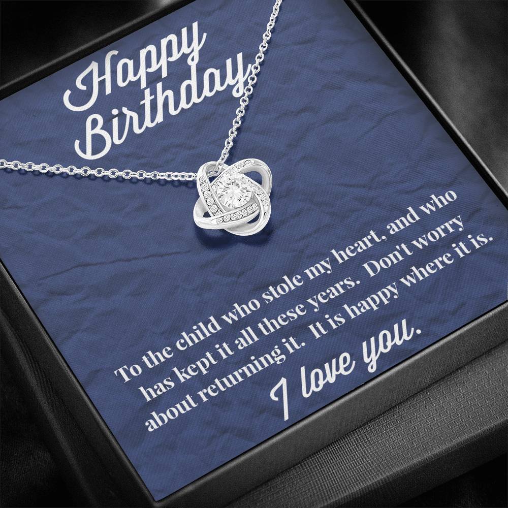 Happy Birthday Love Knot Necklace