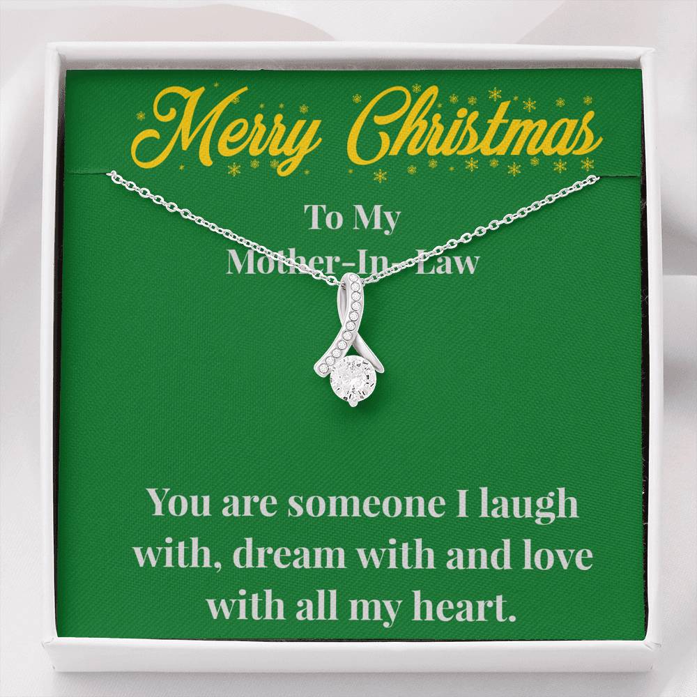 Merry Christmas To My Mother-In-Law Alluring Beauty Necklace - Gift for Mother - Necklace for Mother-In-Law