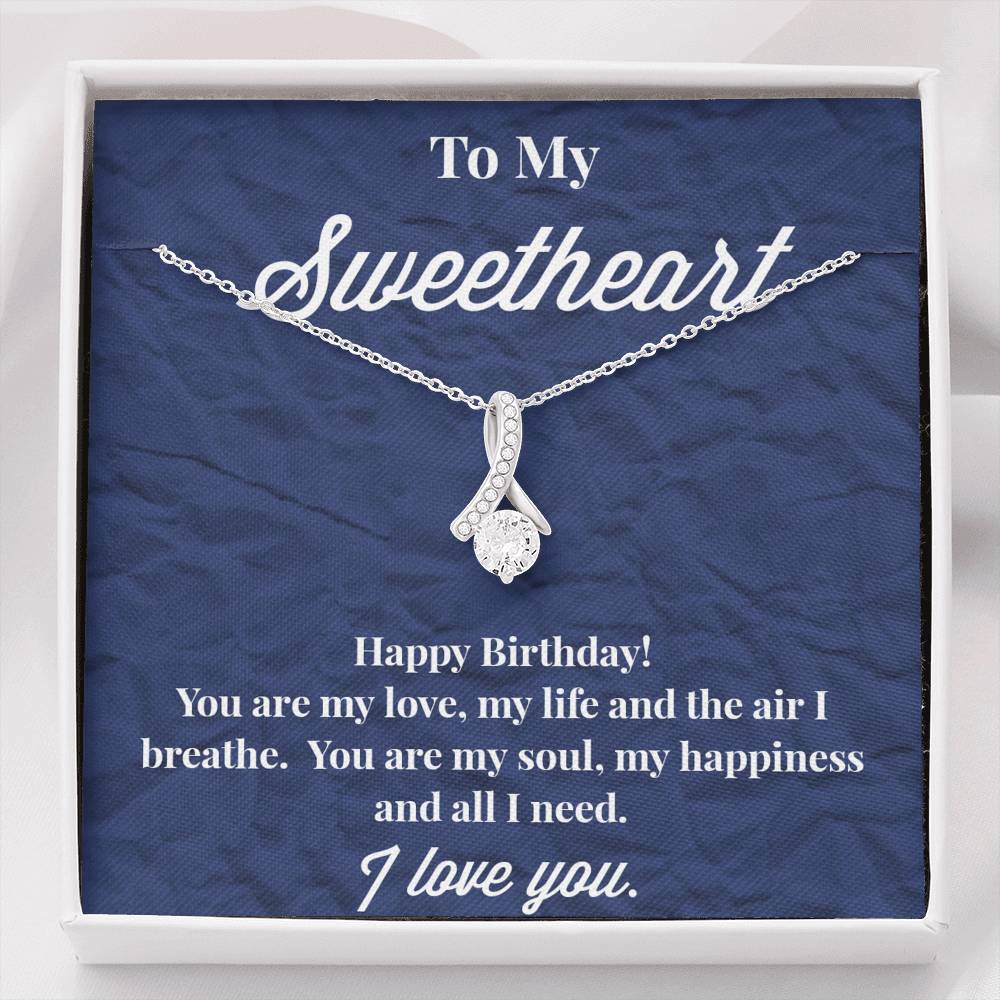 Happy Birthday To My Sweetheart Alluring Beauty Necklace - Jewelry for Wife - Necklace for Wife