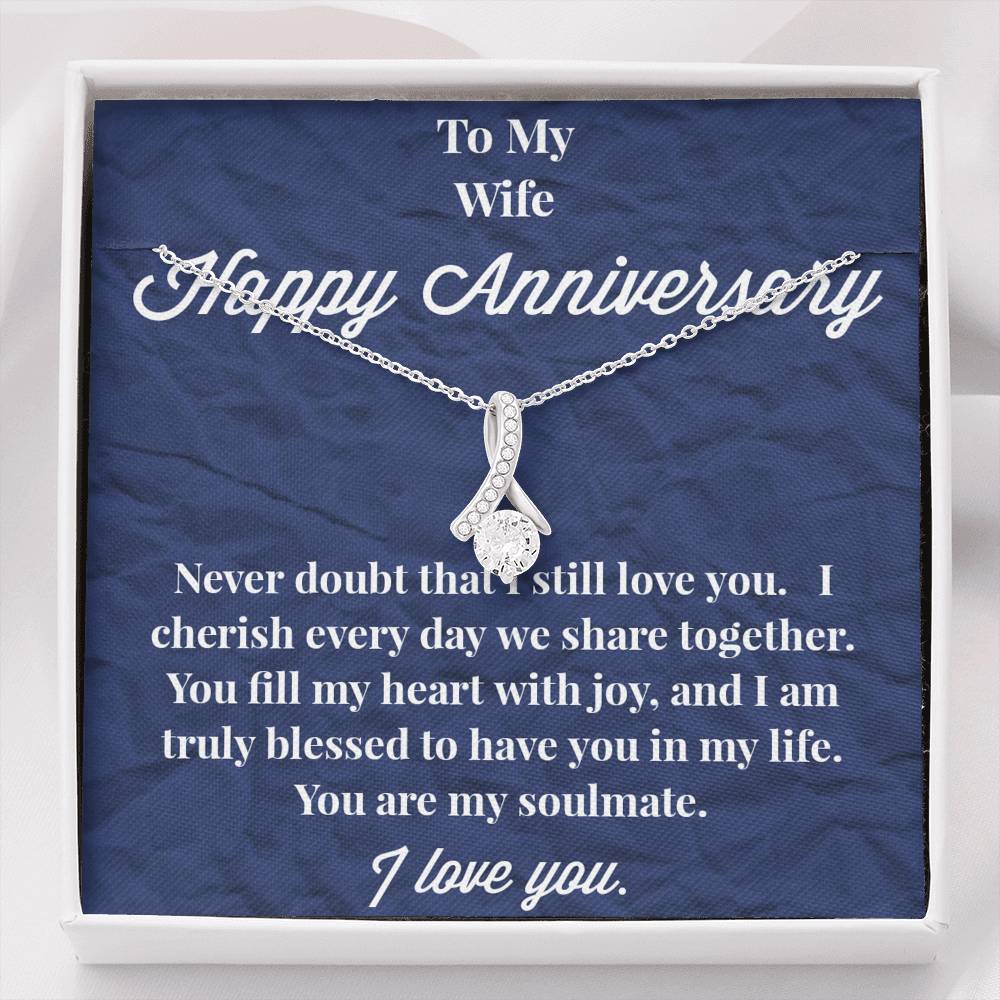 Happy Anniversary To My Wife Alluring Beauty Necklace - Wedding Anniversary Gift - Necklace for Wife