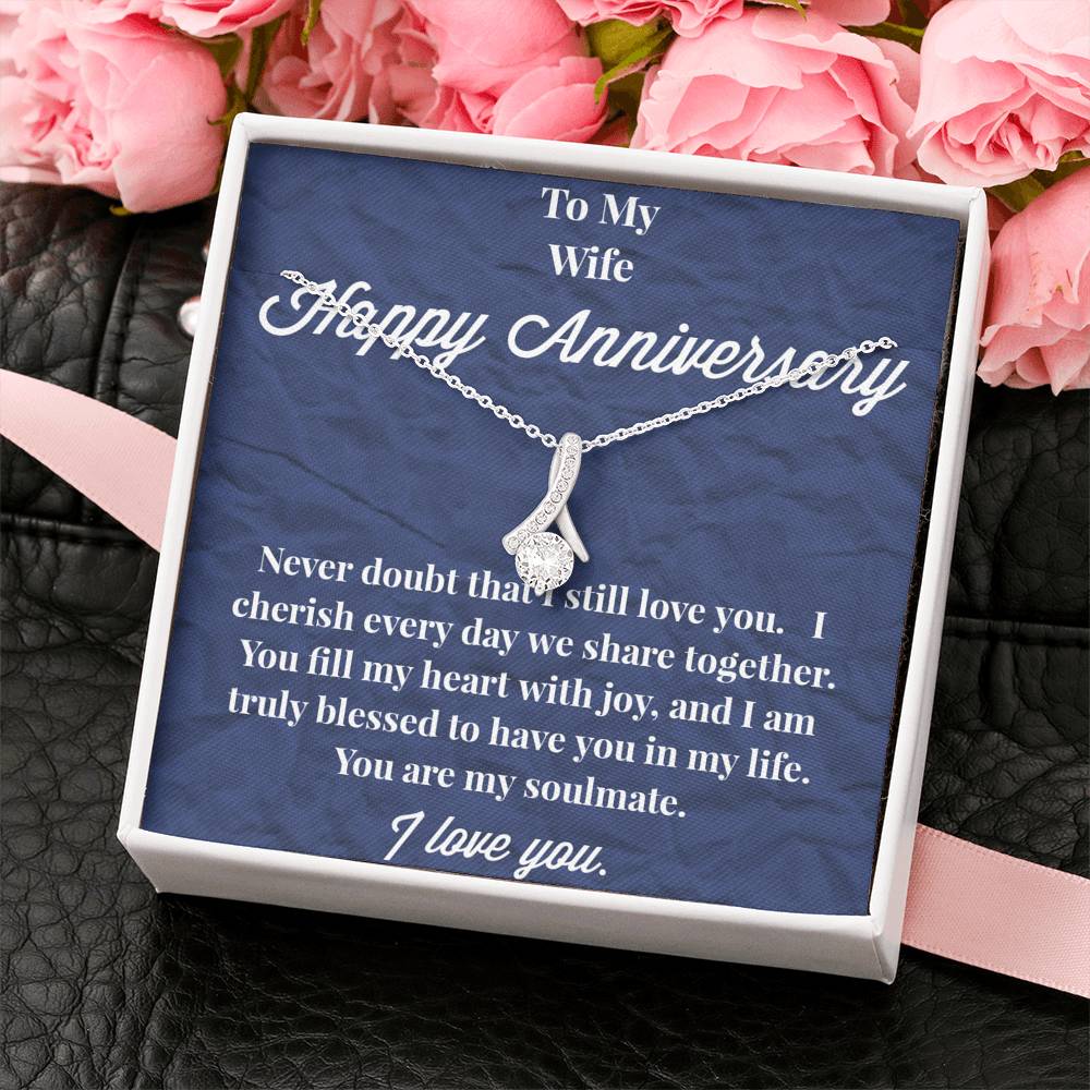 Happy Anniversary To My Wife Alluring Beauty Necklace - Wedding Anniversary Gift - Necklace for Wife