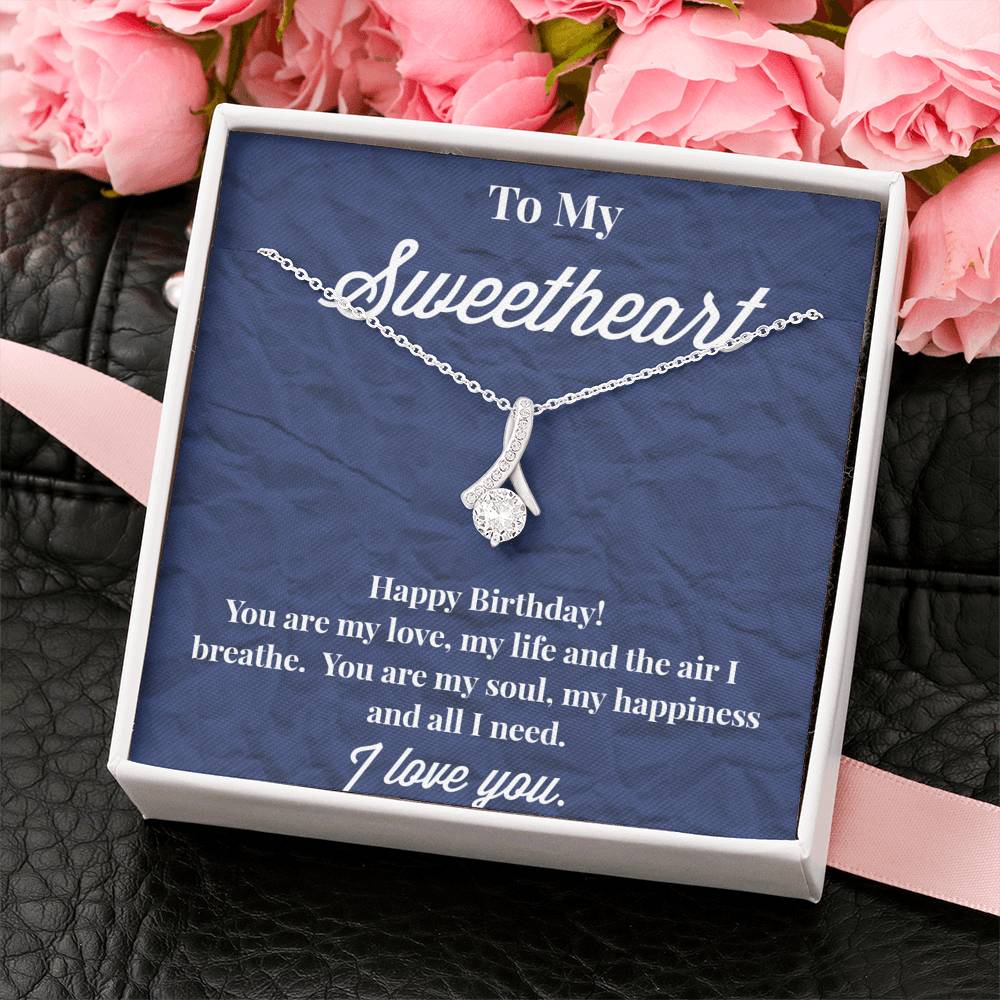 Happy Birthday To My Sweetheart Alluring Beauty Necklace - Jewelry for Wife - Necklace for Wife