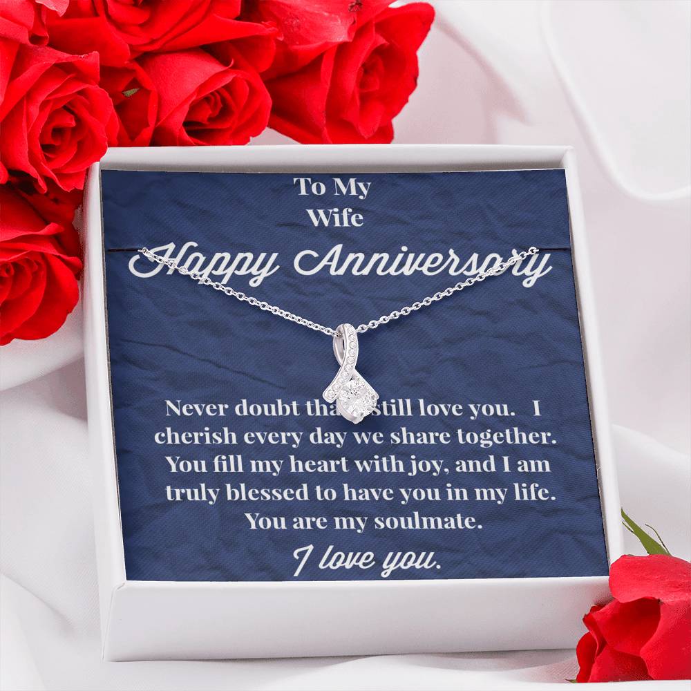 Happy Anniversary To My Wife Alluring Beauty Necklace - Wedding Anniversary Gift - Necklace for Wife