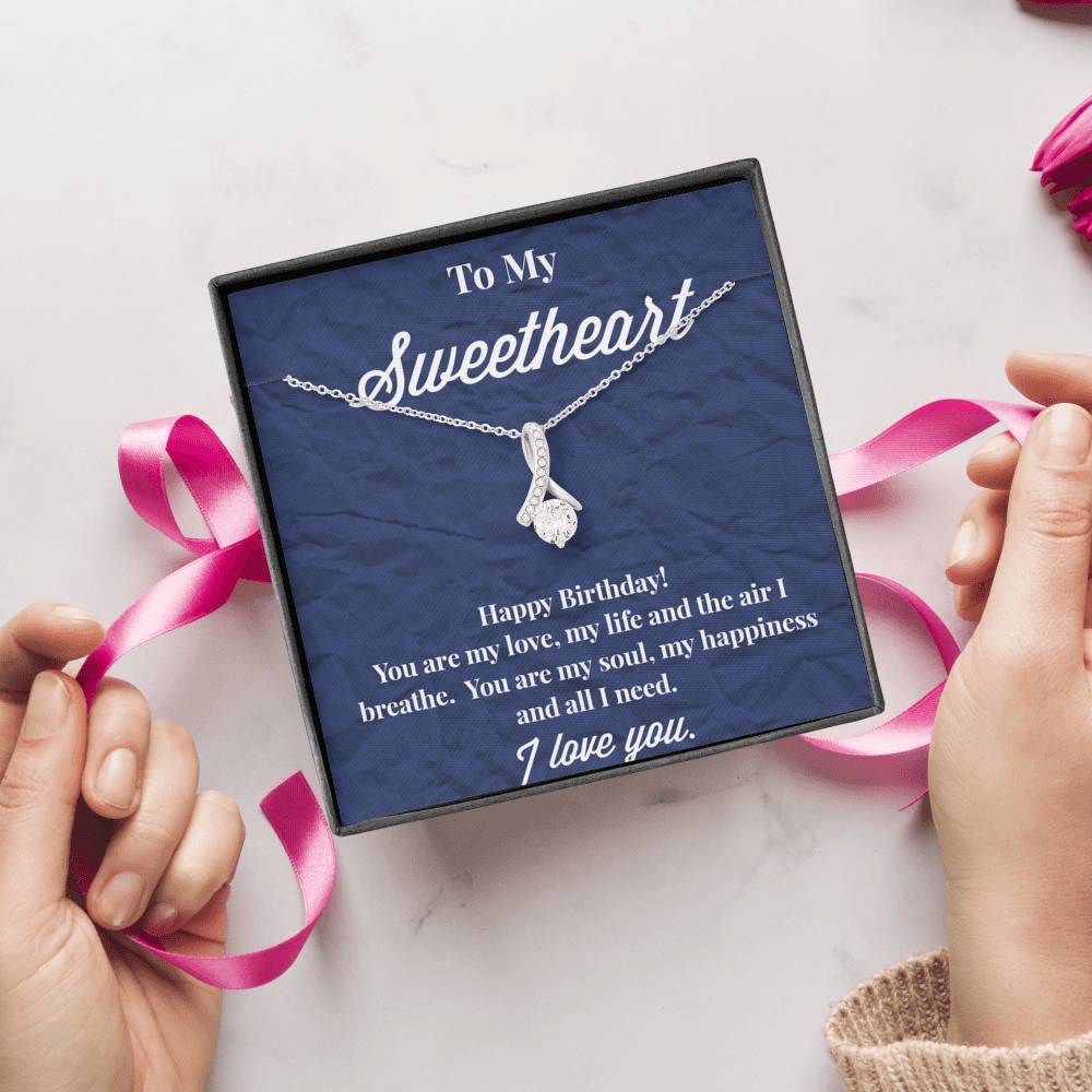 Happy Birthday To My Sweetheart Alluring Beauty Necklace - Jewelry for Wife - Necklace for Wife