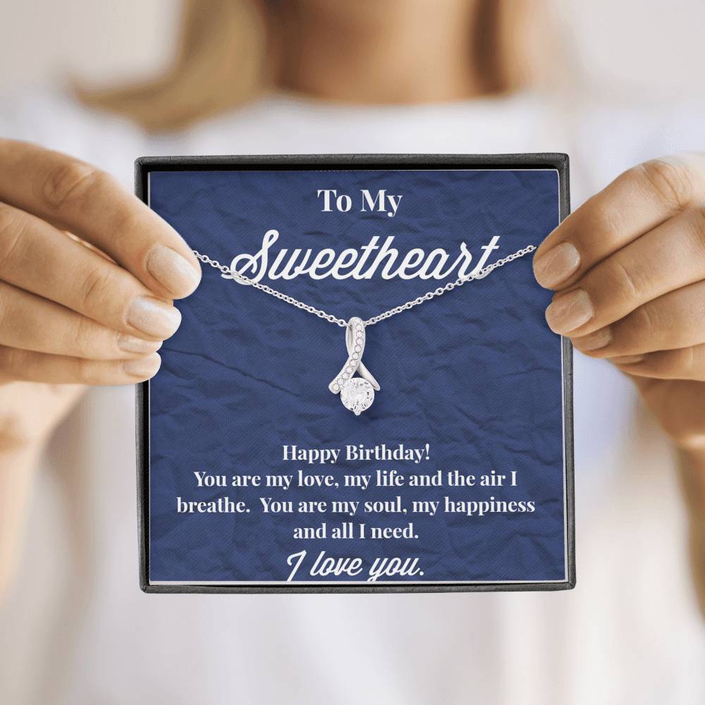 Happy Birthday To My Sweetheart Alluring Beauty Necklace - Jewelry for Wife - Necklace for Wife