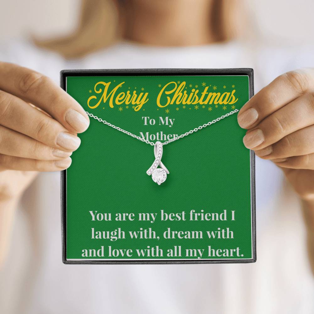 Merry Christmas To My Mother Alluring Beauty Necklace - Gift for Mom - Necklace for Mom