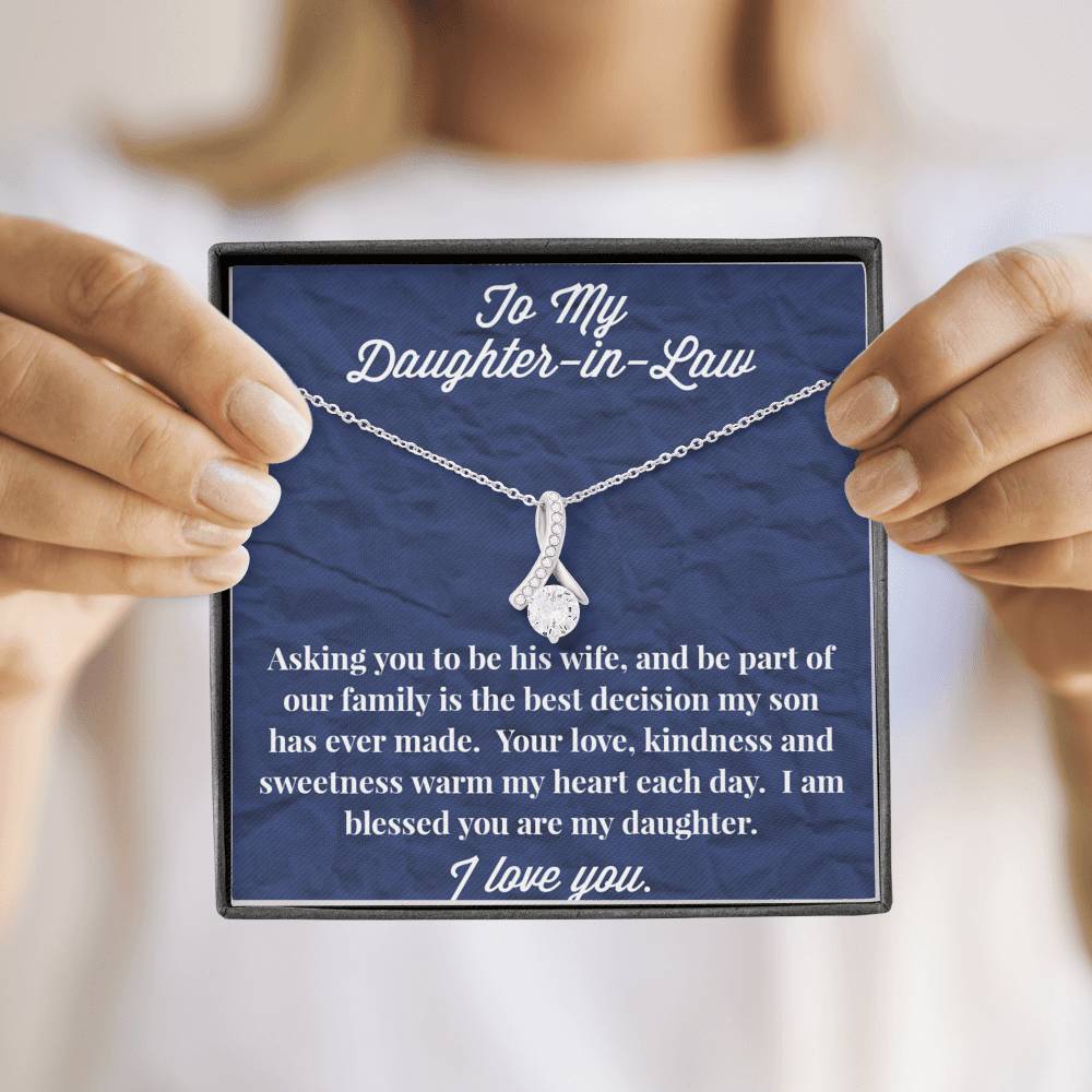 To My Daughter-in-Law Alluring Beauty Necklace - Gift for Daughter- Necklace for Daughter-in-Law
