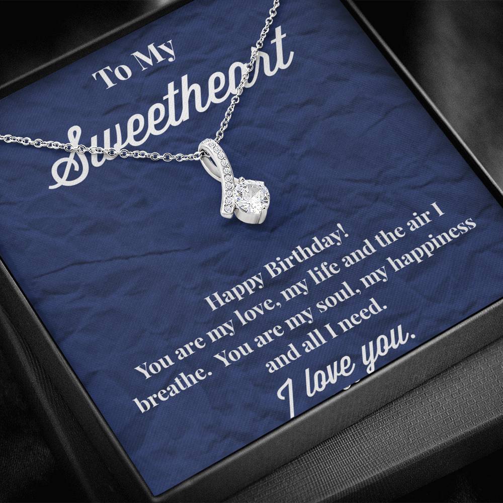 Happy Birthday To My Sweetheart Alluring Beauty Necklace - Jewelry for Wife - Necklace for Wife