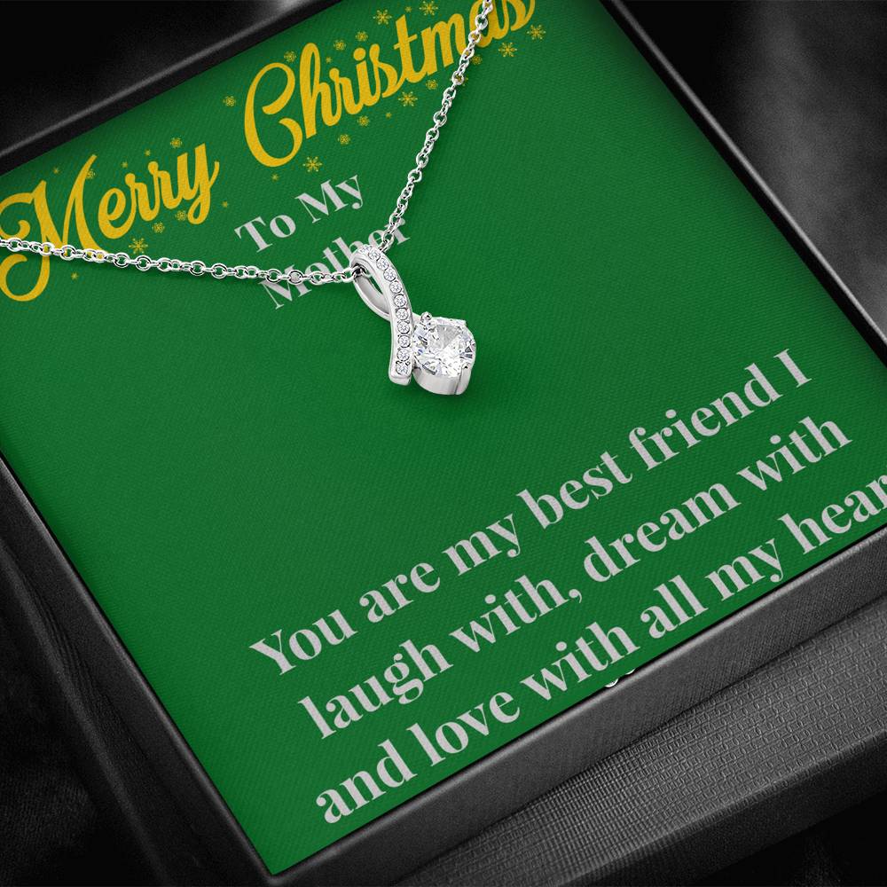 Merry Christmas To My Mother Alluring Beauty Necklace - Gift for Mom - Necklace for Mom