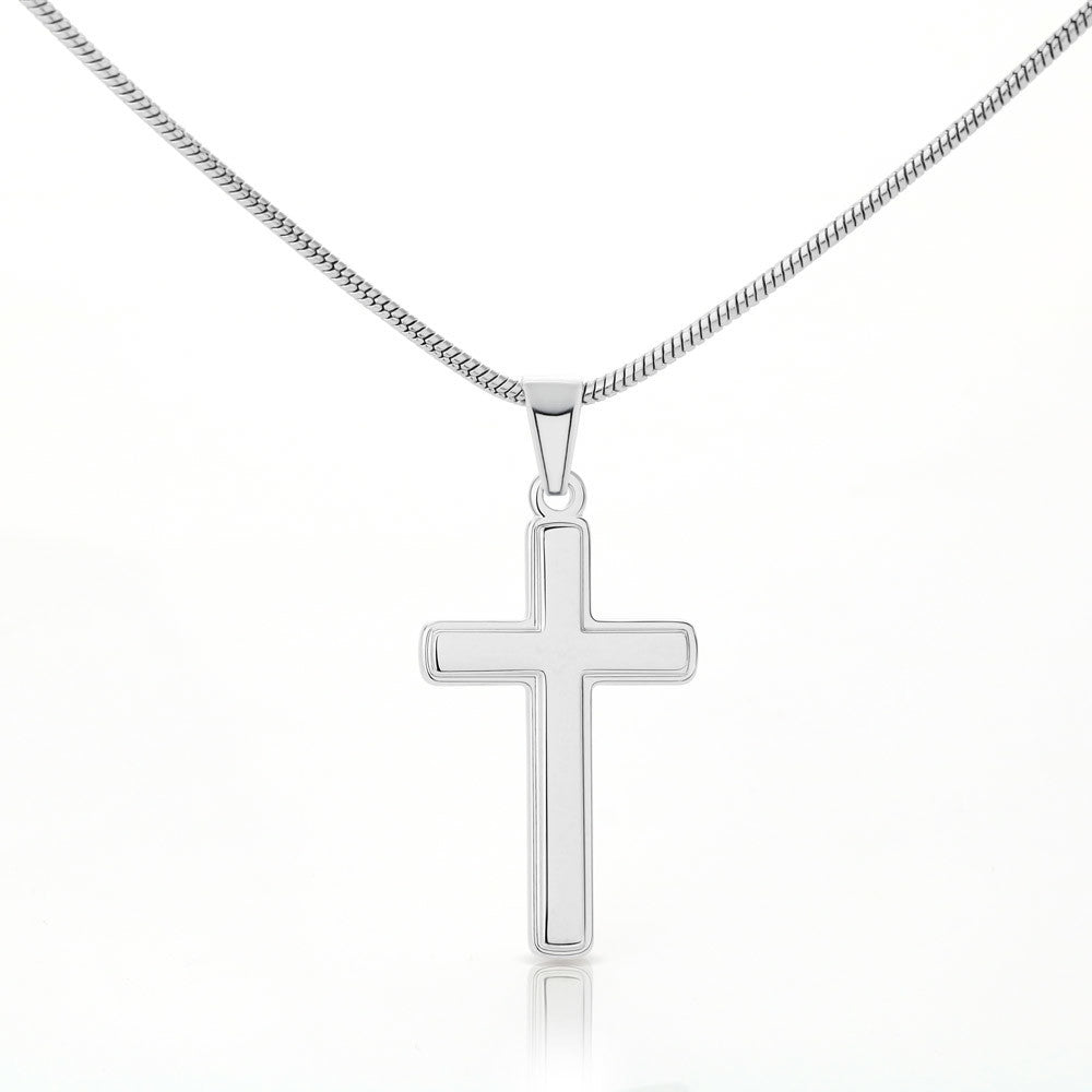 John 3:16 Artisan-Crafted Stainless Steel Cross Necklace