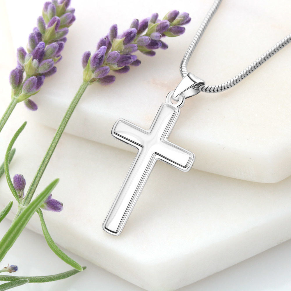 Matthew 17:20 Bible Verse Cross Necklace - Faith As A Grain Of Mustard Seed