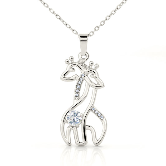 To My Little Sister Graceful Love Giraffe Necklace