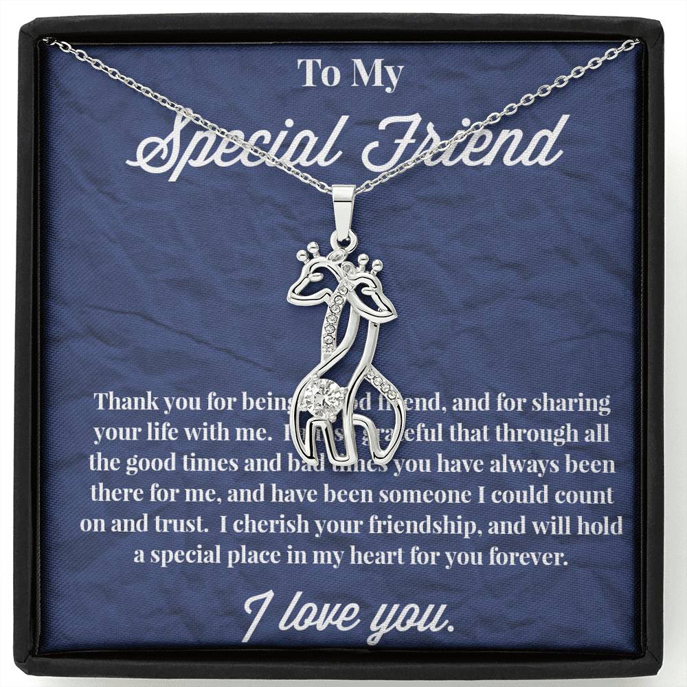 To My Special Friend Graceful Love Giraffe Necklace, Gift for Best Friend, Necklace for Friend