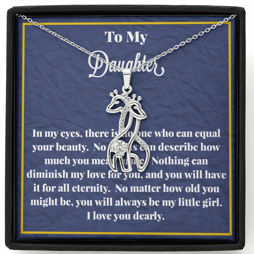 To My Daughter Graceful Love Giraffe Necklace
