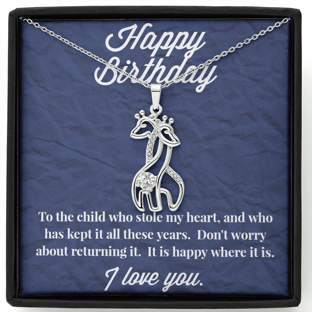 Happy Birthday Graceful Love Giraffe Necklace