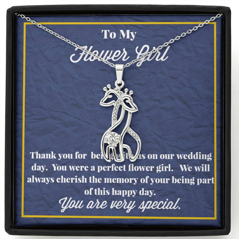 To My Flower Girl Graceful Love Giraffe Necklace