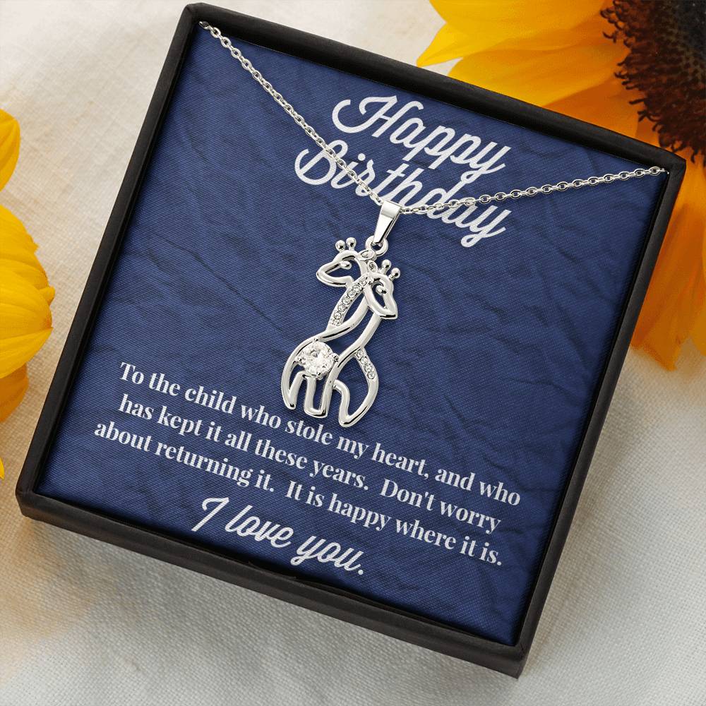 Happy Birthday Graceful Love Giraffe Necklace