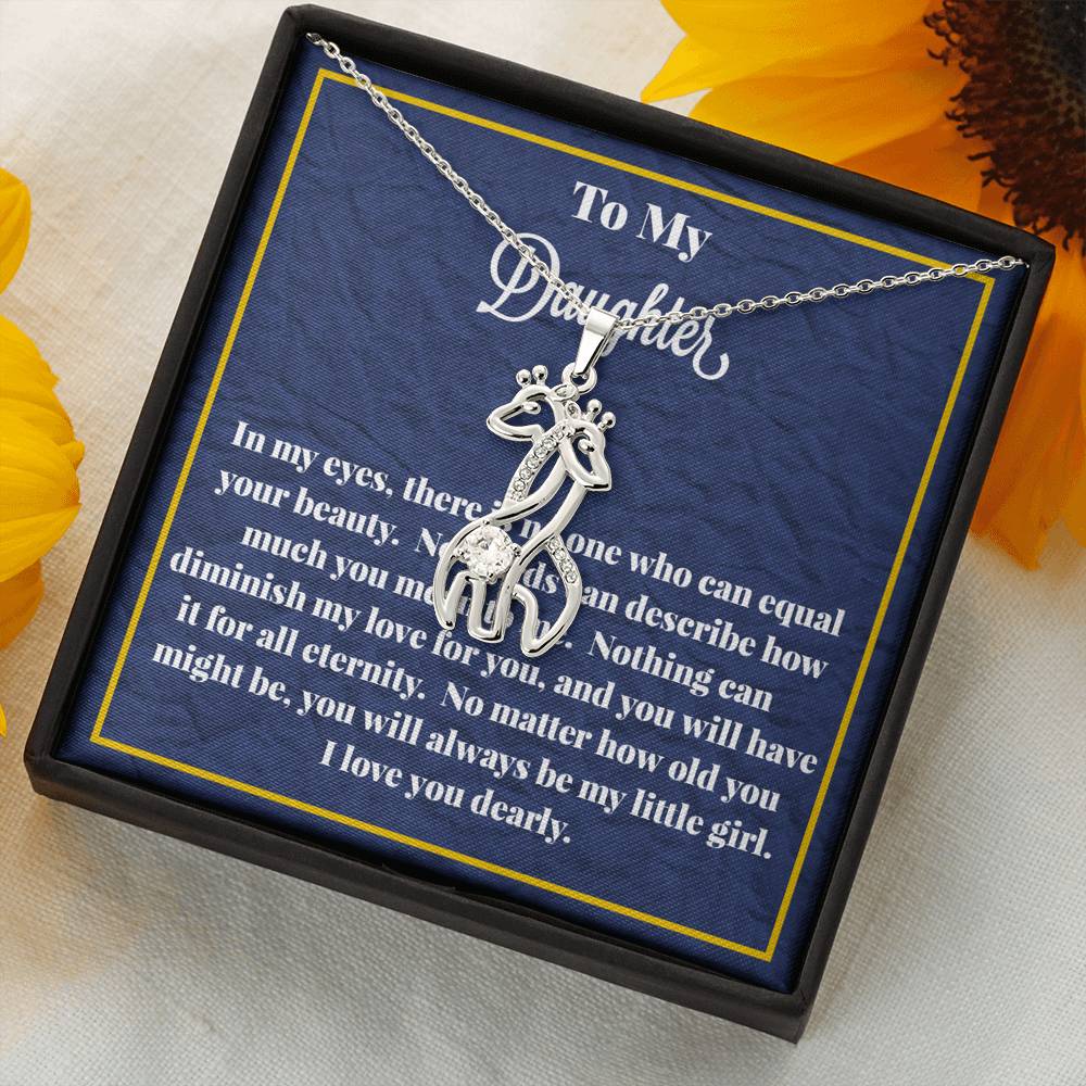 To My Daughter Graceful Love Giraffe Necklace