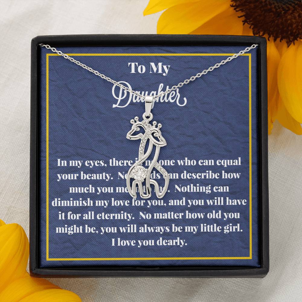 To My Daughter Graceful Love Giraffe Necklace