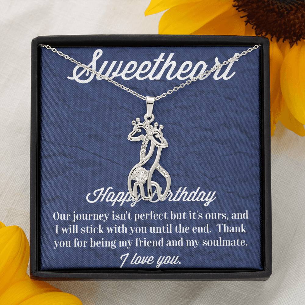 Happy Birthday Graceful Love Giraffe Necklace