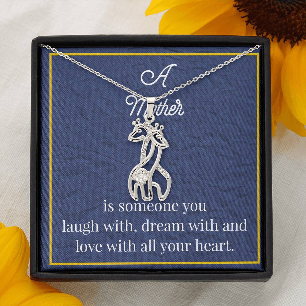 A Mother Is Someone You Love Graceful Love Giraffe Necklace