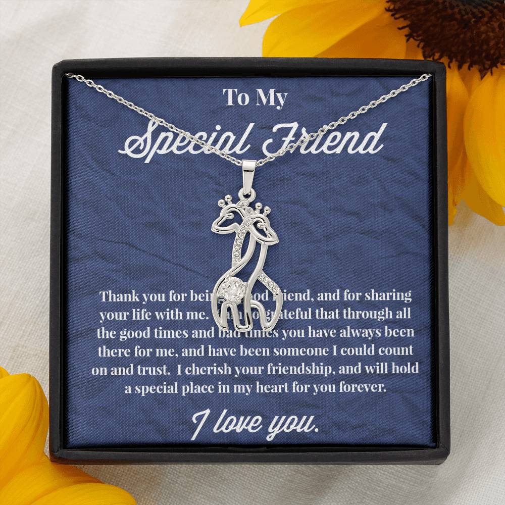To My Special Friend Graceful Love Giraffe Necklace, Gift for Best Friend, Necklace for Friend