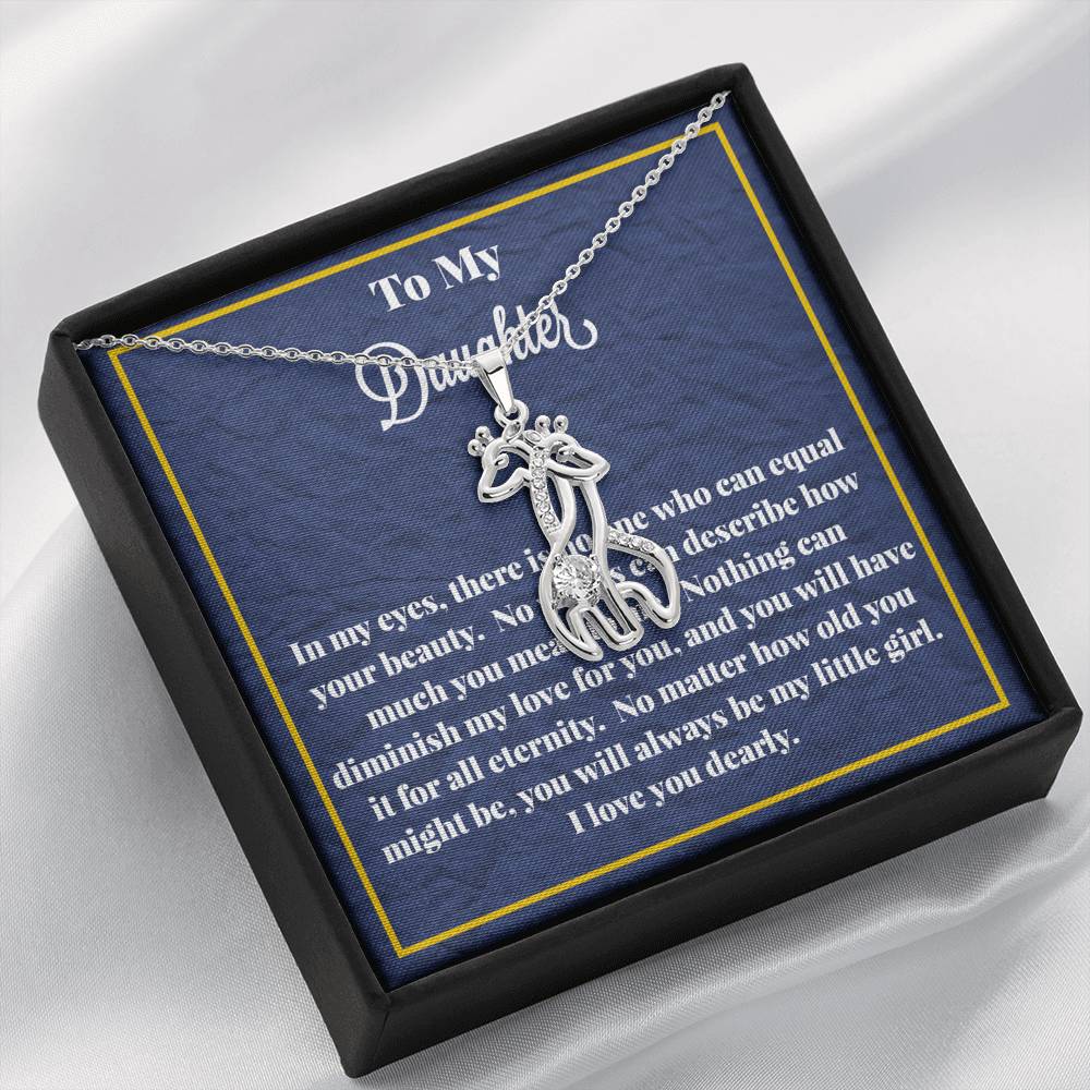 To My Daughter Graceful Love Giraffe Necklace