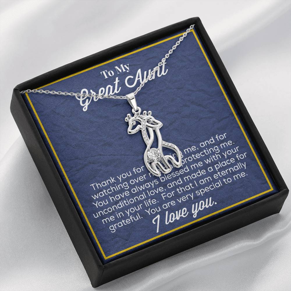 To My Great Aunt Graceful Love Giraffe Necklace