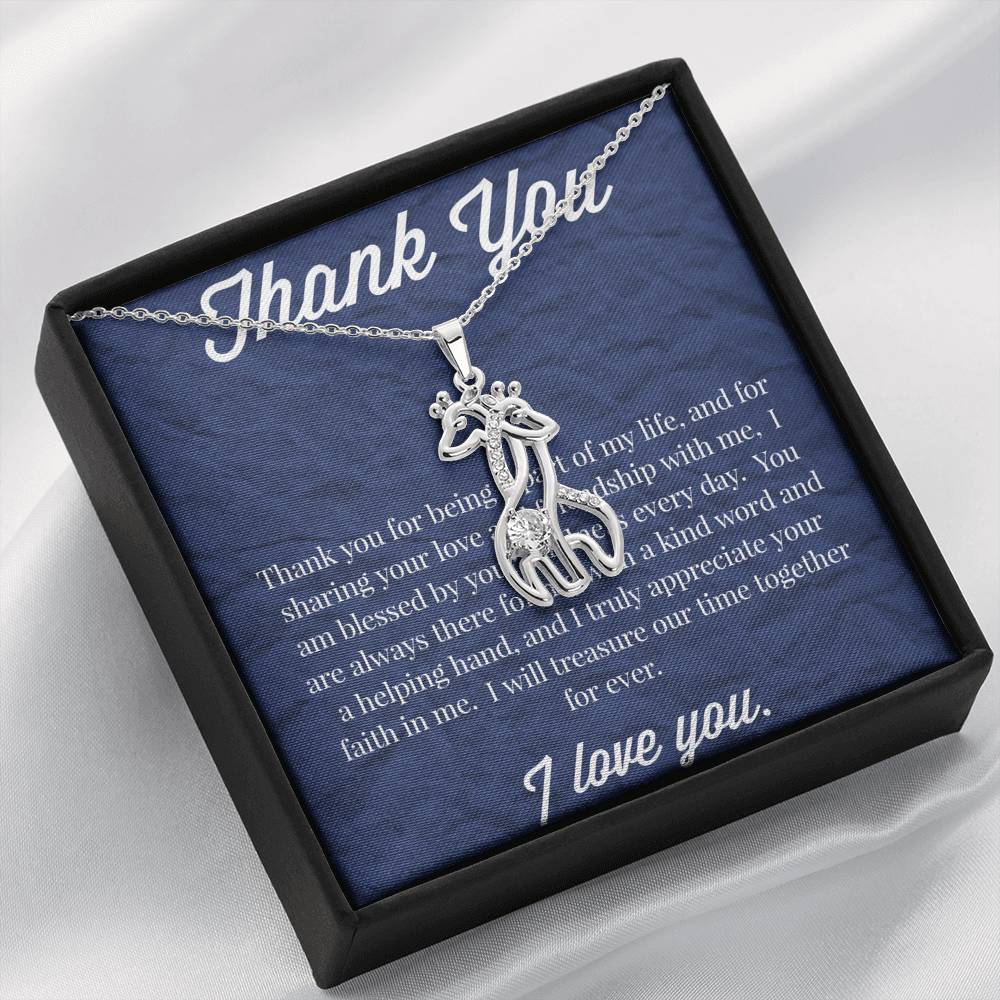 Thank You Graceful Love Giraffe Necklace