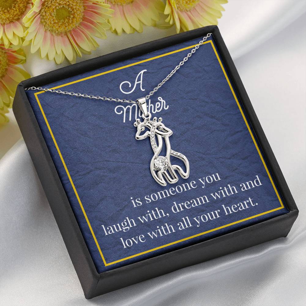 A Mother Is Someone You Love Graceful Love Giraffe Necklace