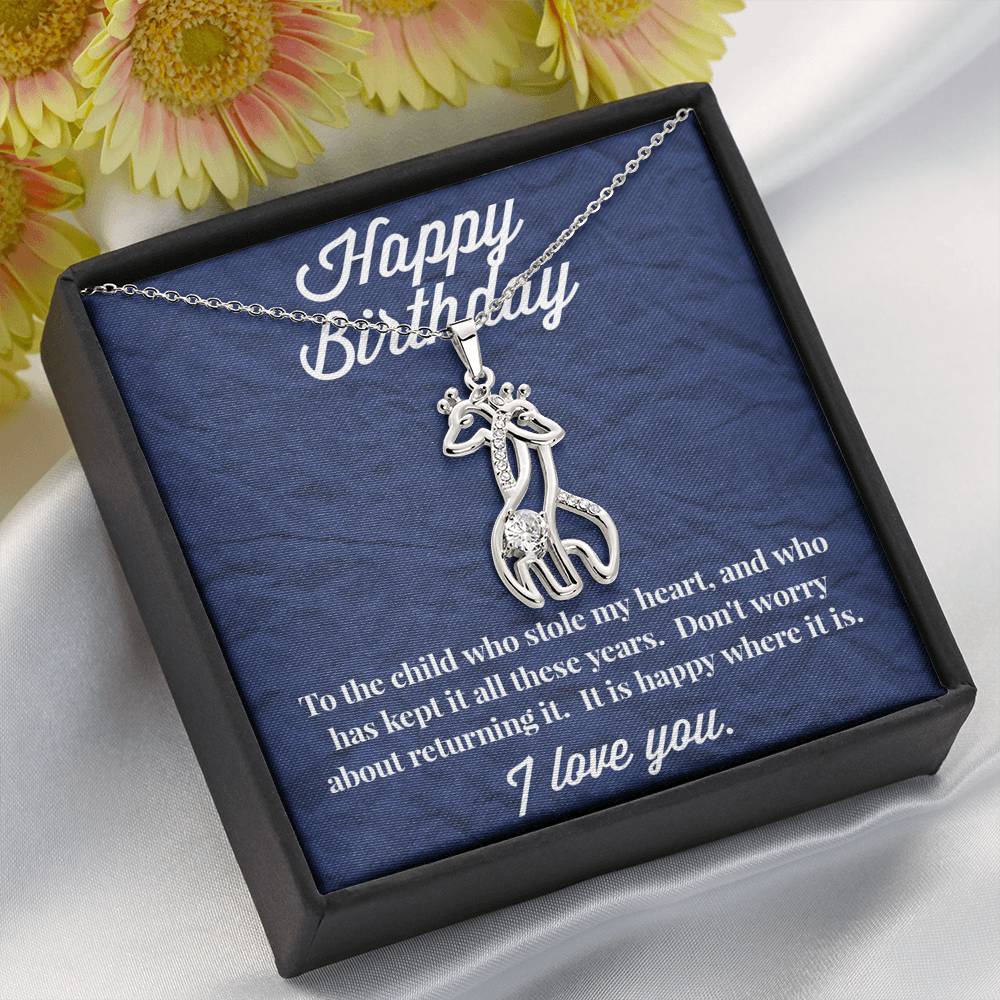 Happy Birthday Graceful Love Giraffe Necklace
