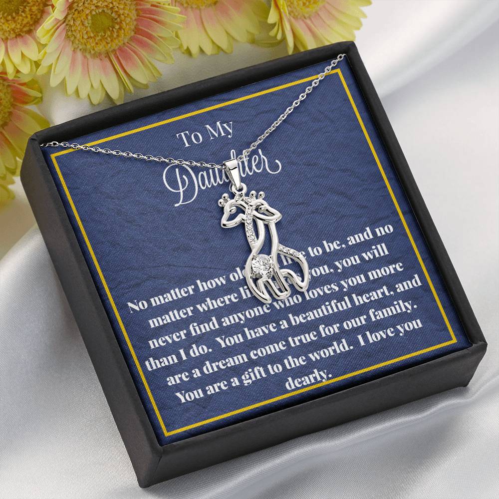 To My Daughter Graceful Love Giraffe Necklace