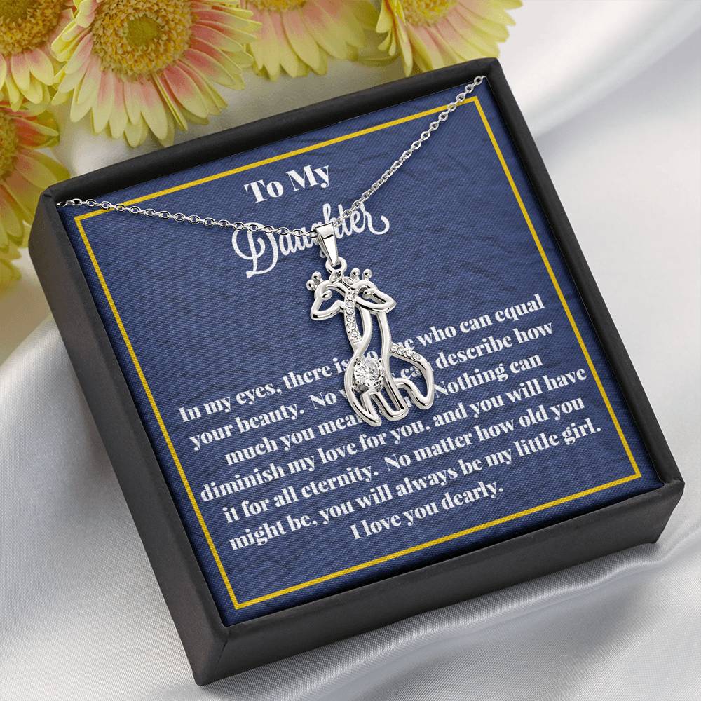 To My Daughter Graceful Love Giraffe Necklace
