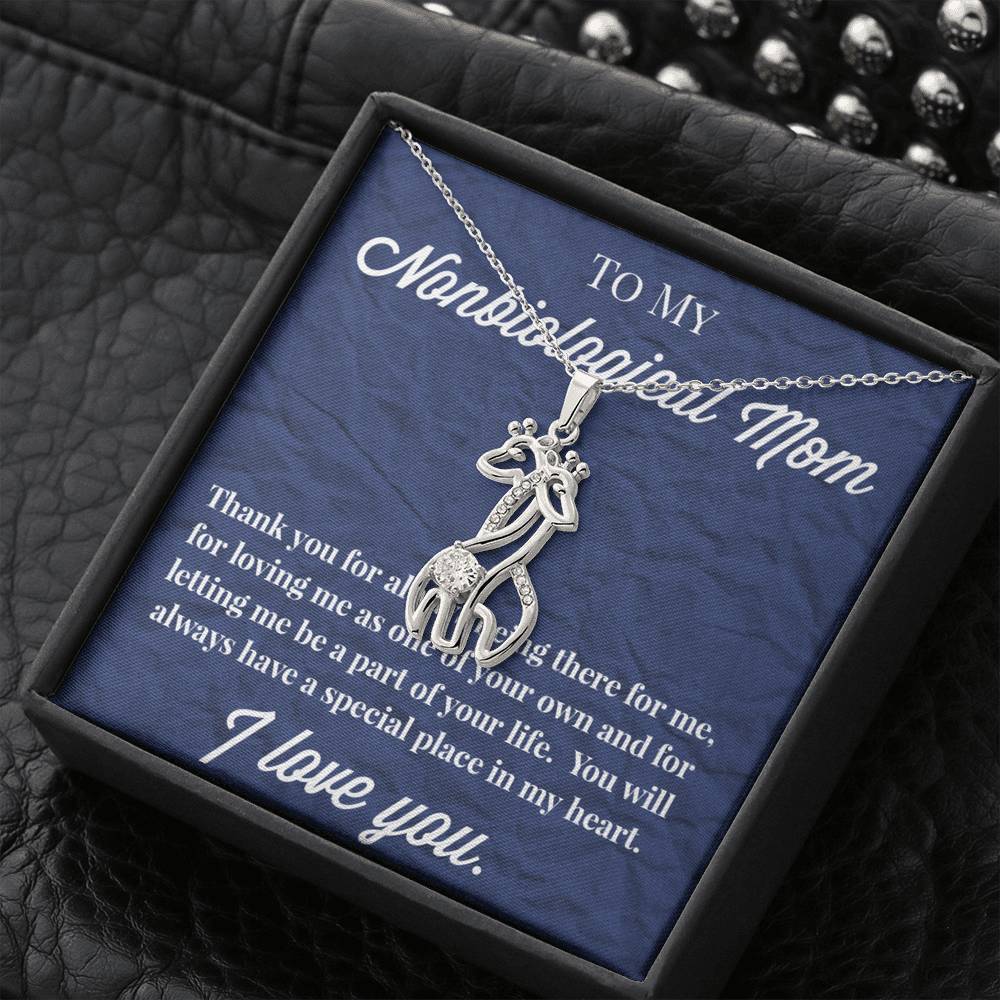 Ton My Nonbiological Mom Graceful Giraffe Necklace, Bonus Mon Necklace, Stepmom Necklace, Bonus Mom Jewelry