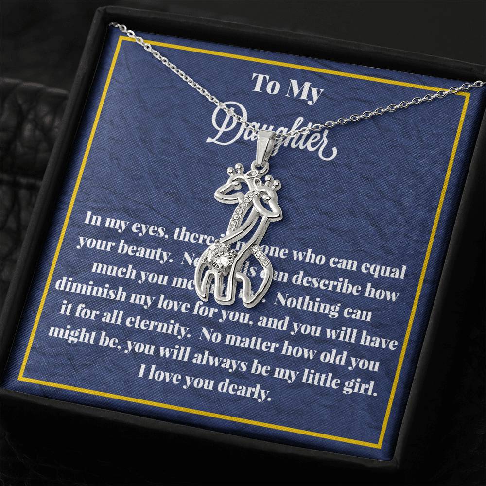 To My Daughter Graceful Love Giraffe Necklace