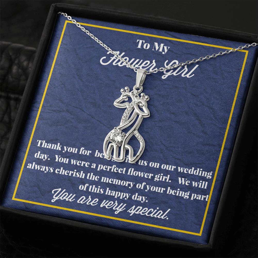 To My Flower Girl Graceful Love Giraffe Necklace
