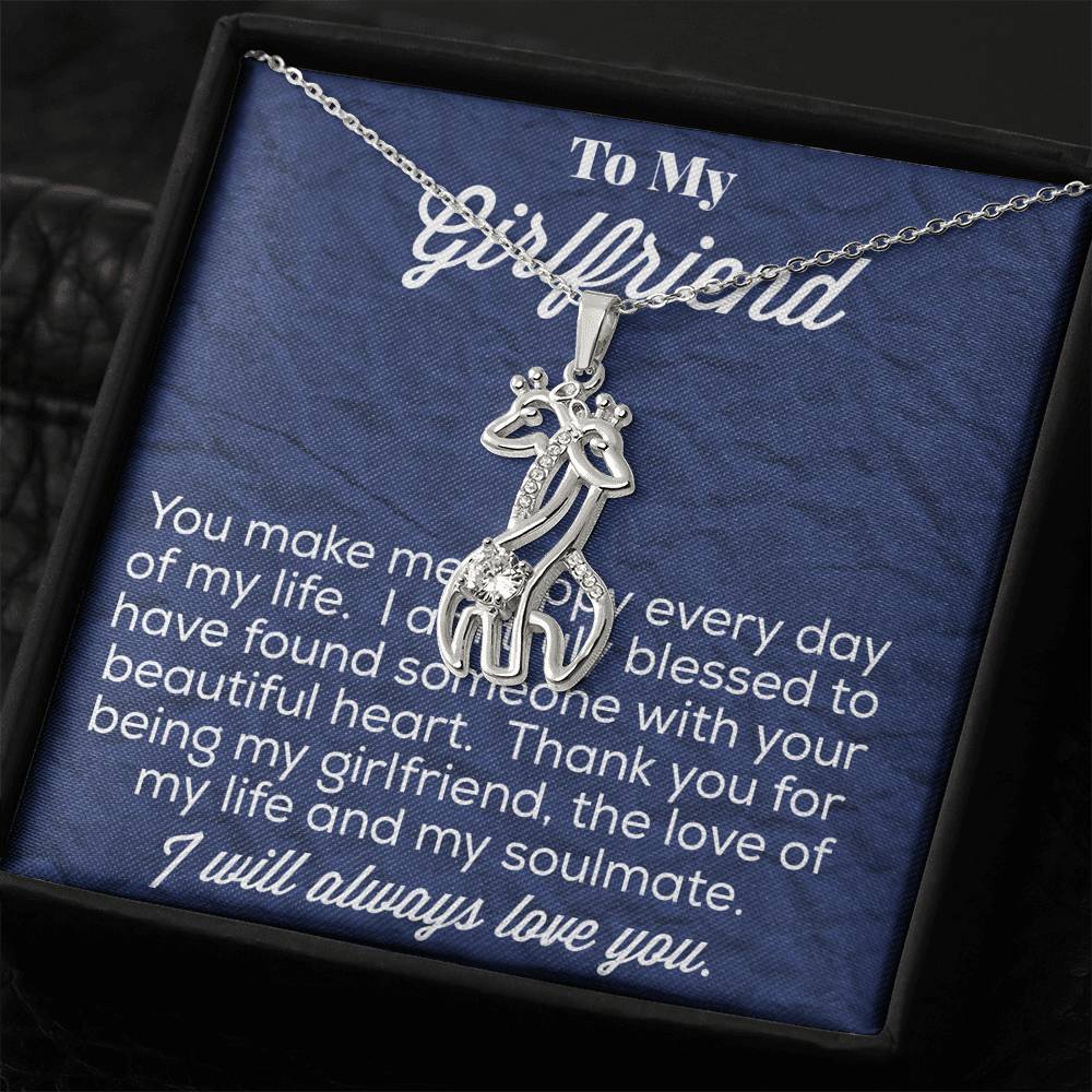 To My Girlfriend Graceful Love Giraffe Necklace