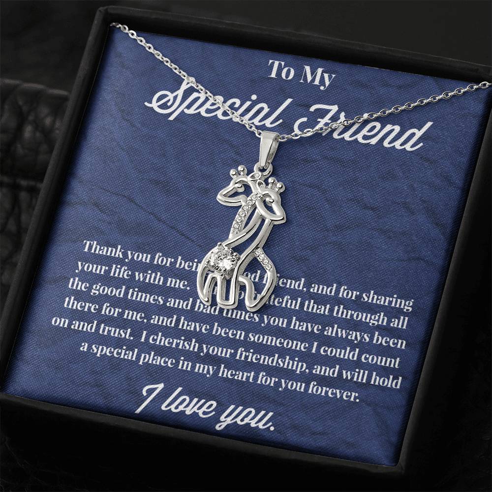 To My Special Friend Graceful Love Giraffe Necklace, Gift for Best Friend, Necklace for Friend