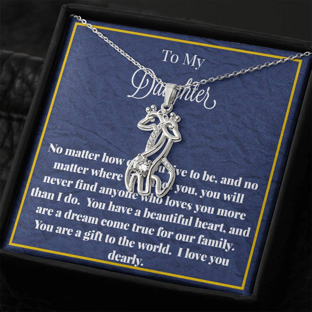 To My Daughter Graceful Love Giraffe Necklace