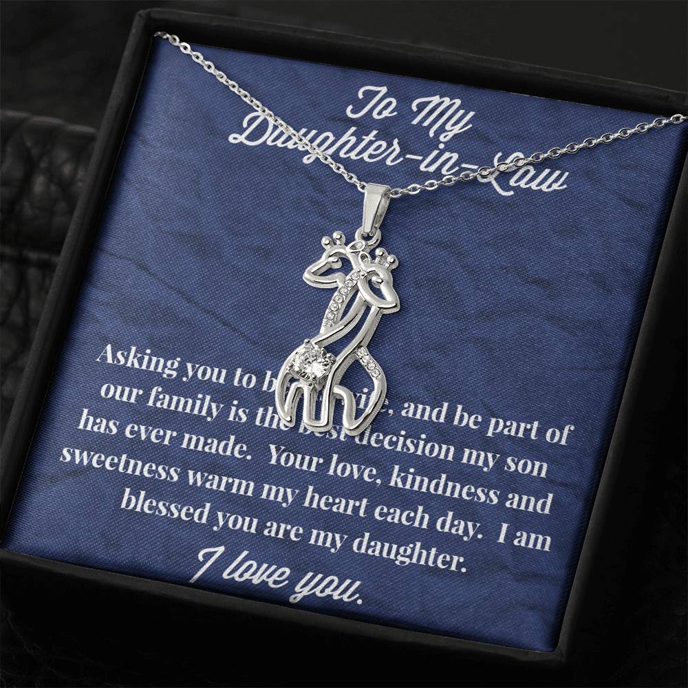 To My Daughter-in-Law Graceful Love Giraffe Necklace - Gift for Daughter- Necklace for Daughter-in-Law