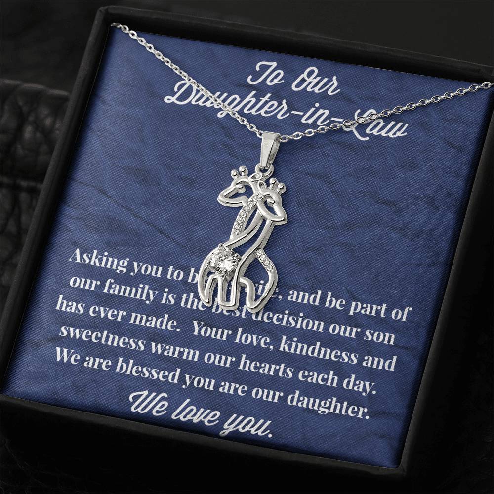 To Our Daughter-in-Law Graceful Love Giraffe Necklace - Gift for Daughter - Necklace for Daughter-in-Law