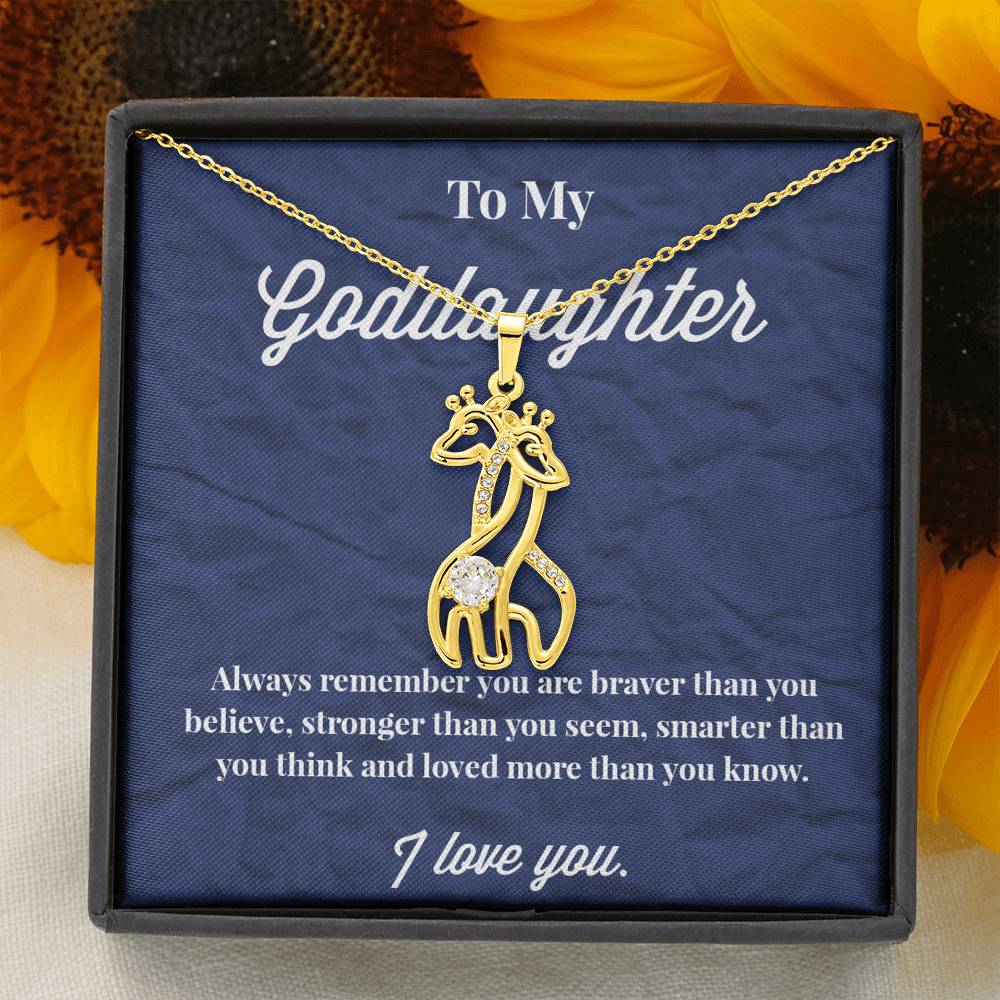 To My Goddaughter Graceful Love Giraffe Necklace - Jewelry for Grandmother - Gift for Grandmother