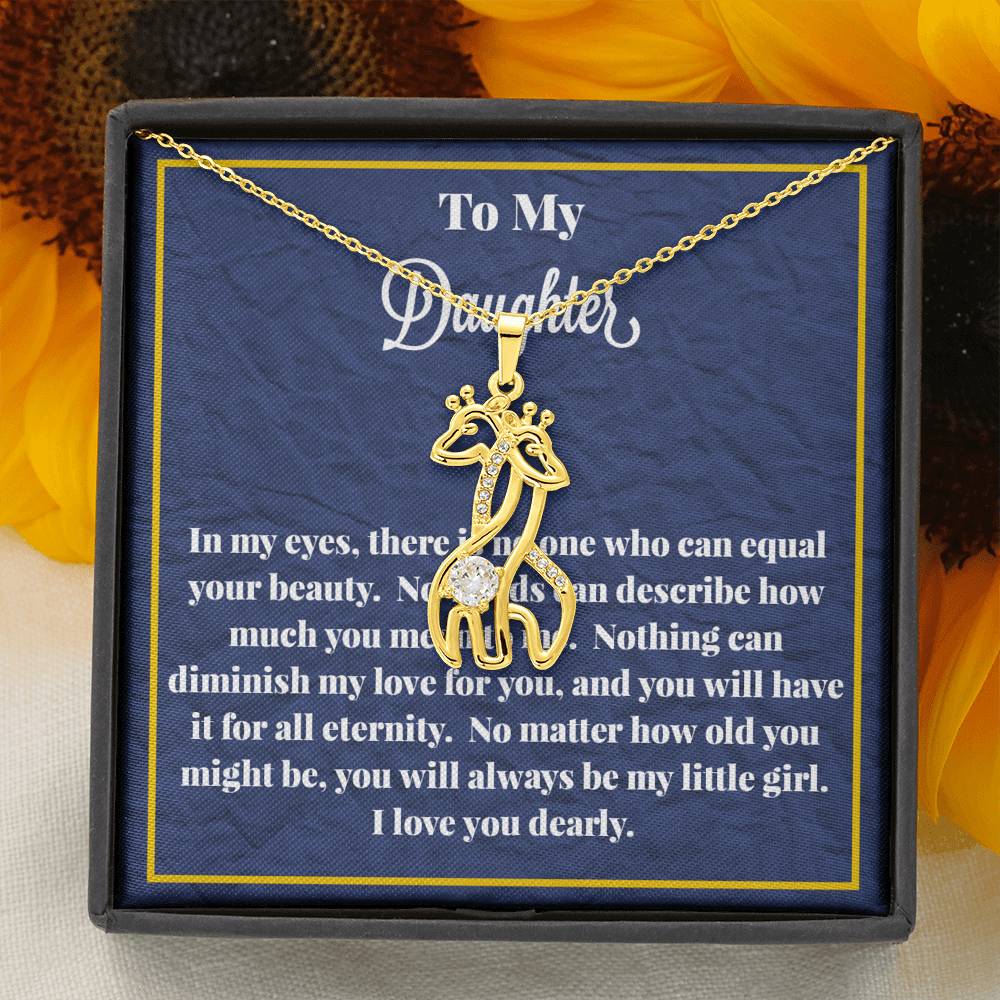 To My Daughter Graceful Love Giraffe Necklace