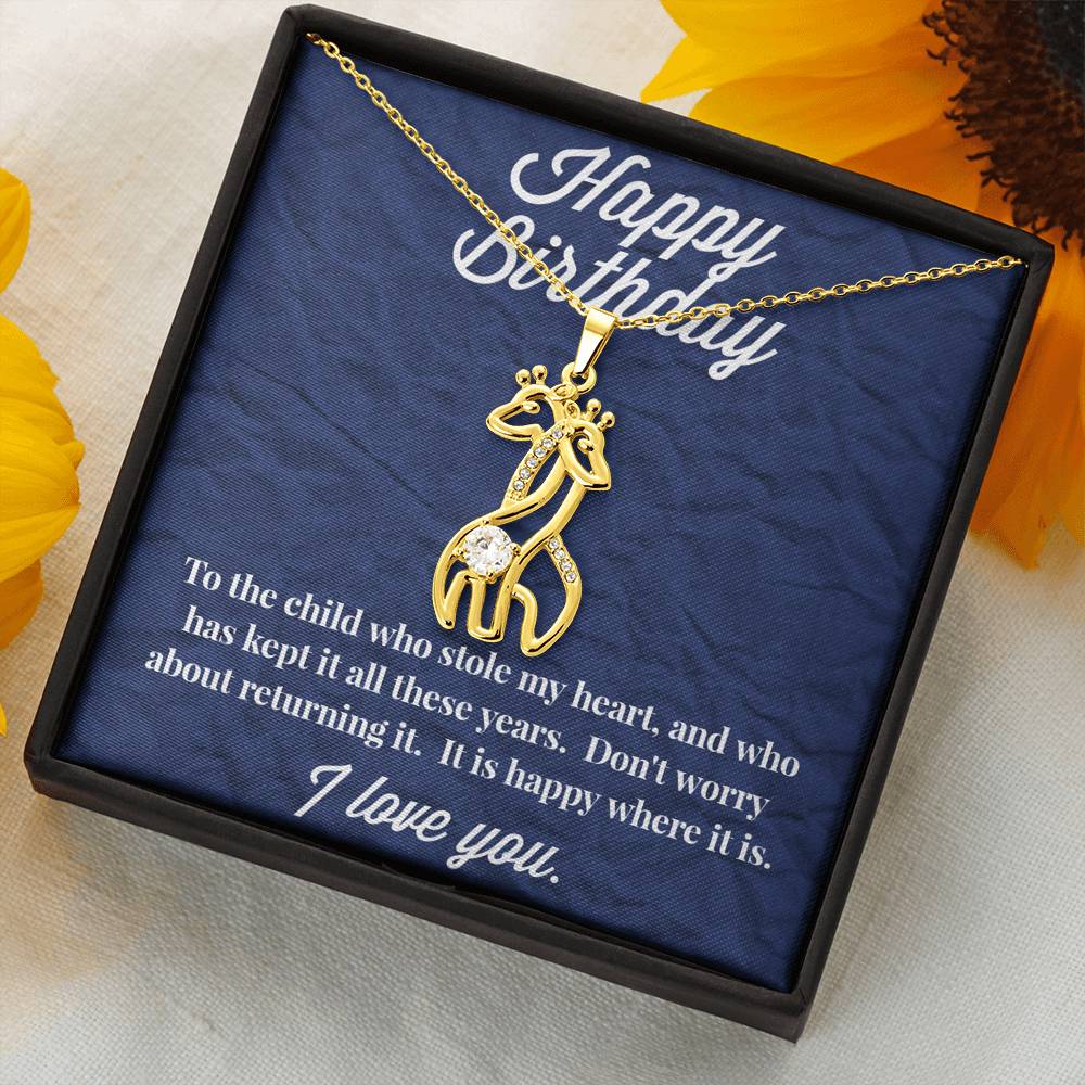 Happy Birthday Graceful Love Giraffe Necklace