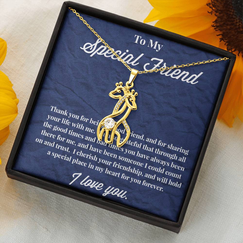 To My Special Friend Graceful Love Giraffe Necklace, Gift for Best Friend, Necklace for Friend
