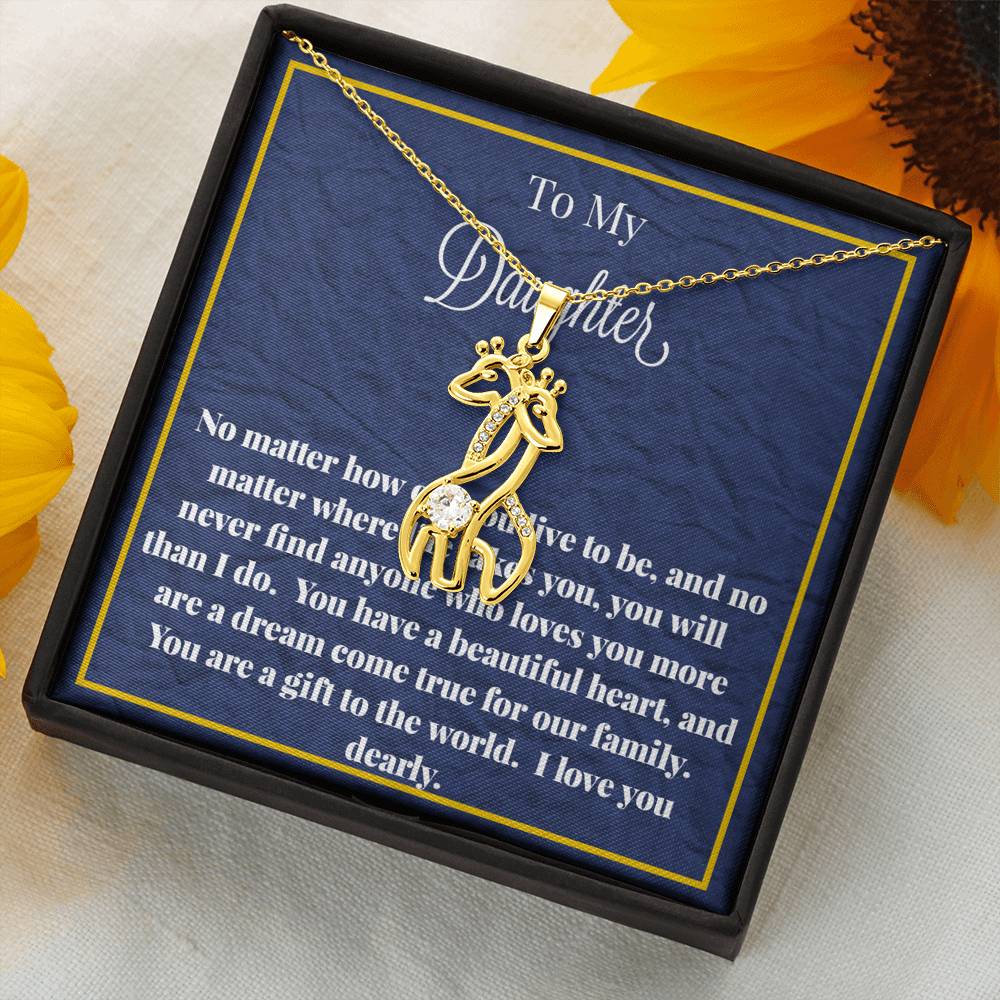 To My Daughter Graceful Love Giraffe Necklace