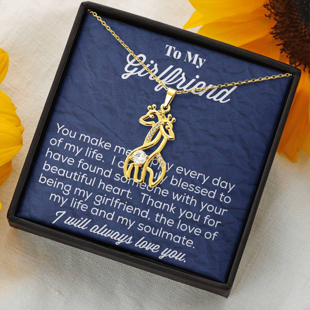 To My Girlfriend Graceful Love Giraffe Necklace
