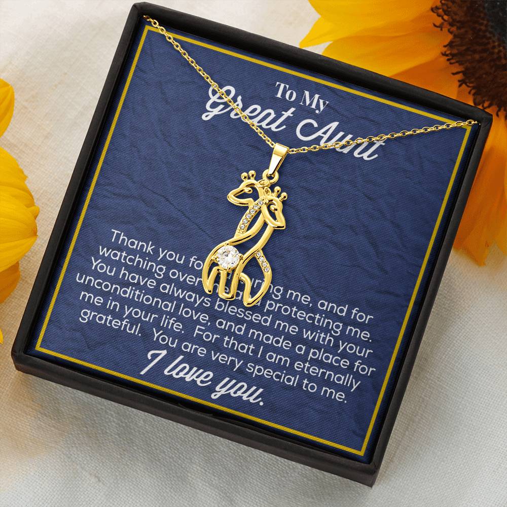 To My Great Aunt Graceful Love Giraffe Necklace