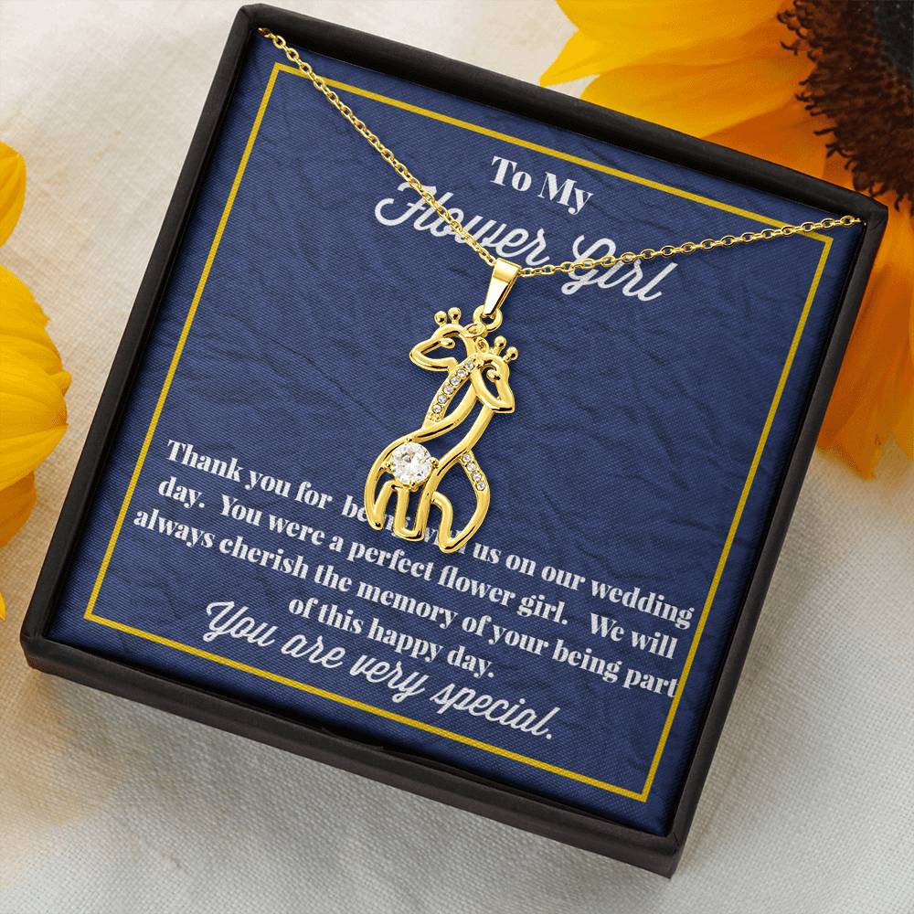 To My Flower Girl Graceful Love Giraffe Necklace