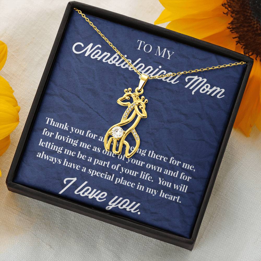 Ton My Nonbiological Mom Graceful Giraffe Necklace, Bonus Mon Necklace, Stepmom Necklace, Bonus Mom Jewelry